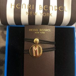 Henri Bendel Crystal “M” Elastic Hair tie NWT